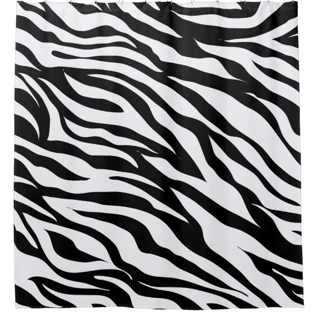 Schwarz-Weiß-Zebra-Muster Duschvorhang (Vorderseite)