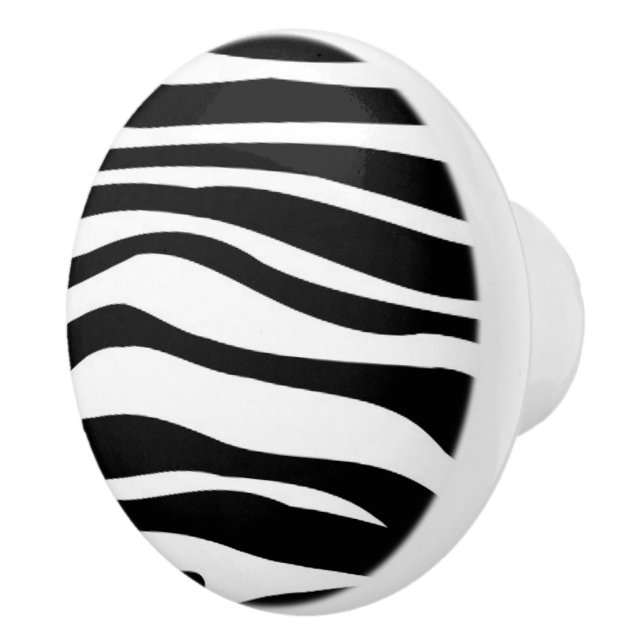 Schwarz-Weiß-Zebra-Muster Keramikknauf (Rechts)