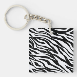 Schwarz-Weiß-Zebra-Muster - Tierdruck Schlüsselanhänger