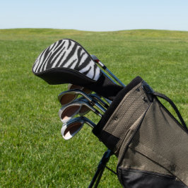 Schwarz-Weiß-Zebra-Pelz-Druckmuster Golf Headcover