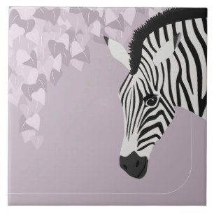 Schwarz-weiß Zebra Pink Ivy Fliese