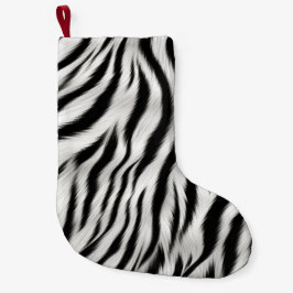 Schwarz-weiß Zebra Print Animal Safari Großer Weihnachtsstrumpf