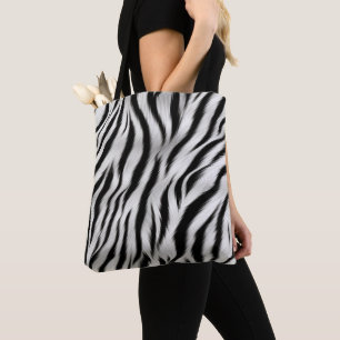 Schwarz-weiß Zebra Print Animal Safari Tasche
