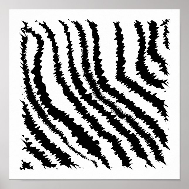 Schwarz-Weiß Zebra Print Muster. Poster (Vorne)