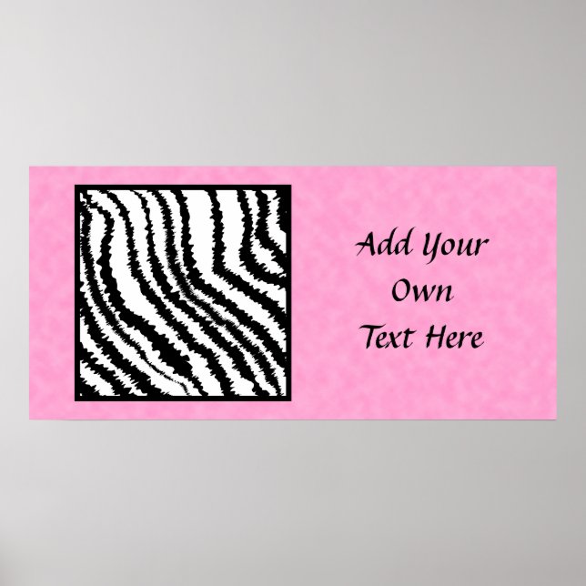 Schwarz-Weiß Zebra Print Muster. Poster (Vorne)