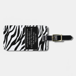 Schwarz-Weiß-Zebra-Safari-Muster drucken Gepäckanhänger
