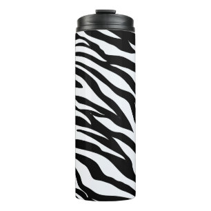 Schwarz & Weiß Zebra Safari Tiermuster Thermosbecher