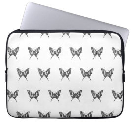 Schwarz-Weiß-Zebra-Schmetterlingsfarbe Zeichnend M Laptopschutzhülle