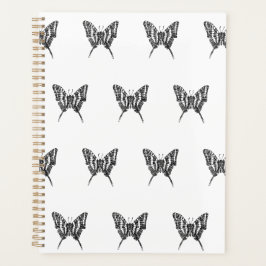 Schwarz-Weiß-Zebra-Schmetterlingsfarbe Zeichnend M Planer
