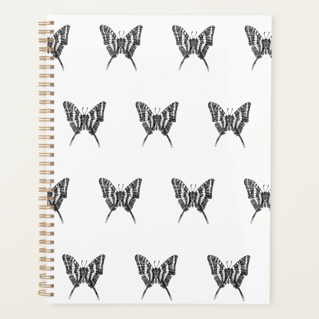 Schwarz-Weiß-Zebra-Schmetterlingsfarbe Zeichnend M Planer (Vorderseite)