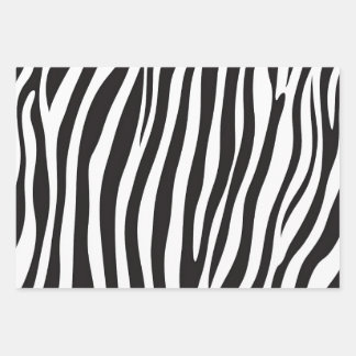 Schwarz-Weiß-Zebra-Tierdruck Geschenkpapier Set