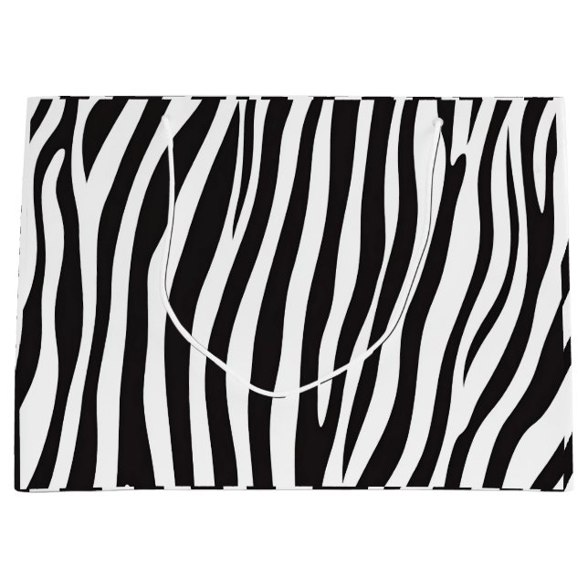 Schwarz-Weiß-Zebra-Tierdruck Große Geschenktüte (Vorderseite)