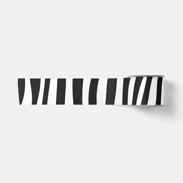 Schwarz-Weiß-Zebra-Tierdruck Satinband (Vorderseite)