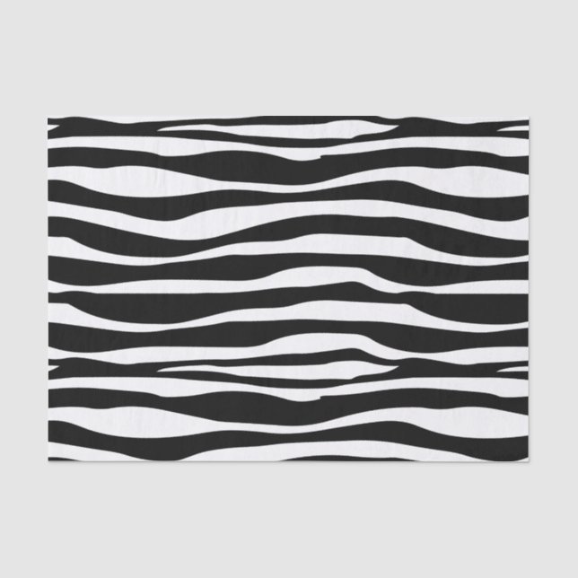 Schwarz-Weiß-Zebra-Tierdruck Seidenpapier (Vorderseite)
