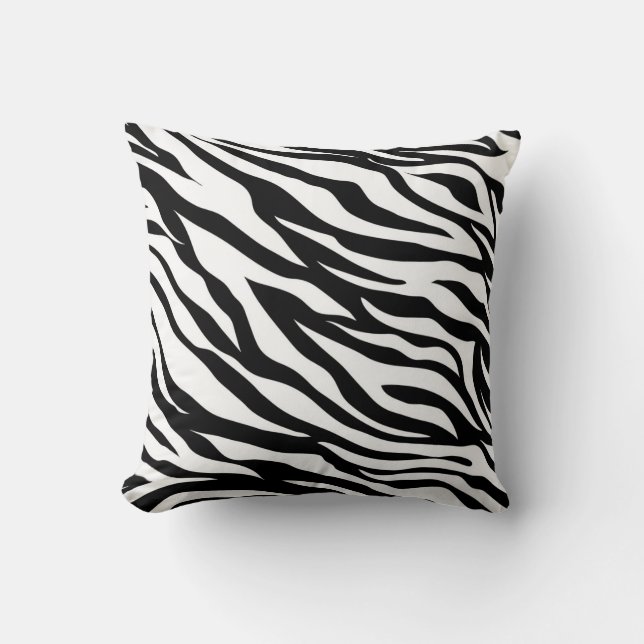 Schwarz-Weiß-Zebradruck Kissen (Vorderseite)