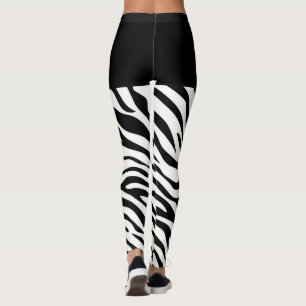 Schwarz-Weiß-Zebrastreifen-Dekoration Leggings