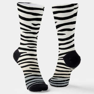 Schwarz-Weiß Zebrastreifen Fun Exotic Animal Legs Socken