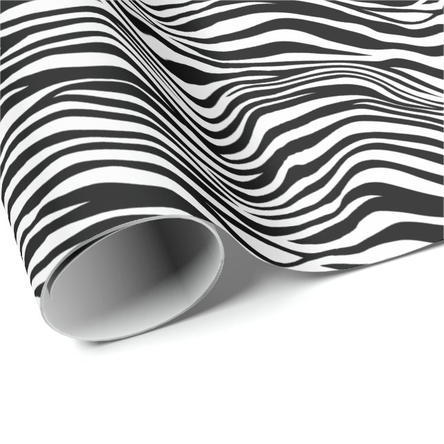 Schwarz-Weiß-Zebrastreifen Geschenkpapier (Rolleneckpunkt)
