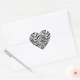 Schwarz-Weiß-Zebrastreifen Herz-Aufkleber