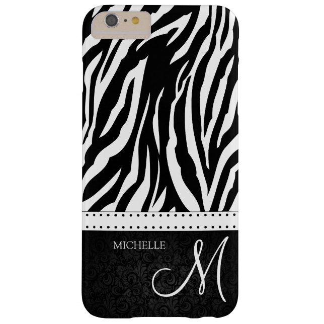 Schwarz-Weiß-Zebrastreifen mit Monogramm Case-Mate iPhone Hülle (Rückseite)