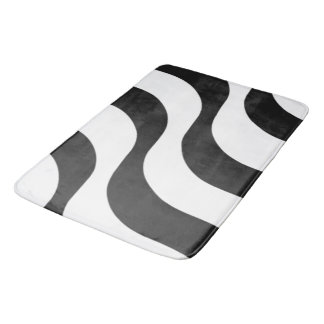 Schwarz + Weiß Zebrastreifen Muster modern Badematte