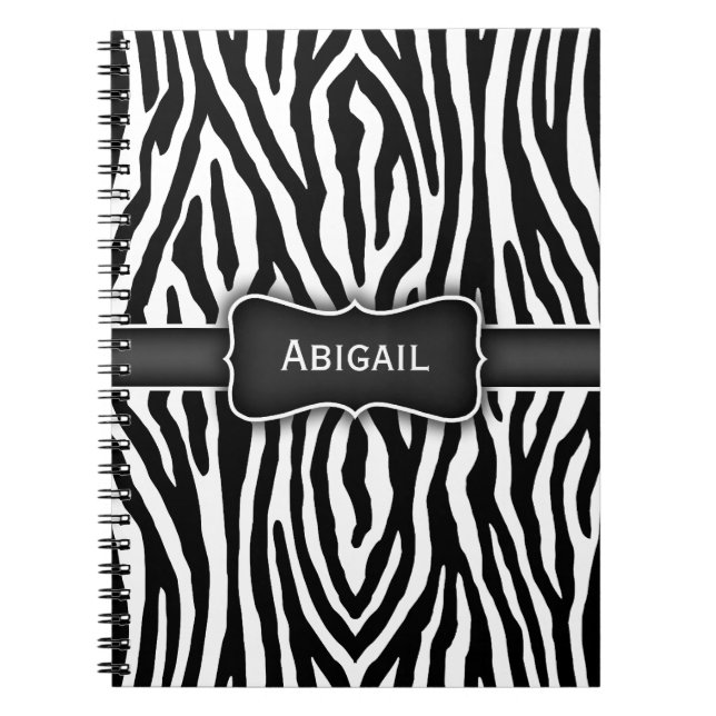 Schwarz-Weiß-Zebrastreifen-Notebook Notizblock (Vorderseite)
