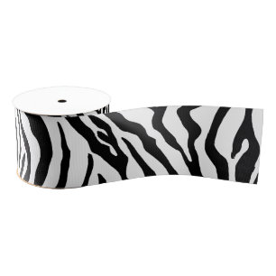 Schwarz-Weiß-Zebrastreifen Ripsband