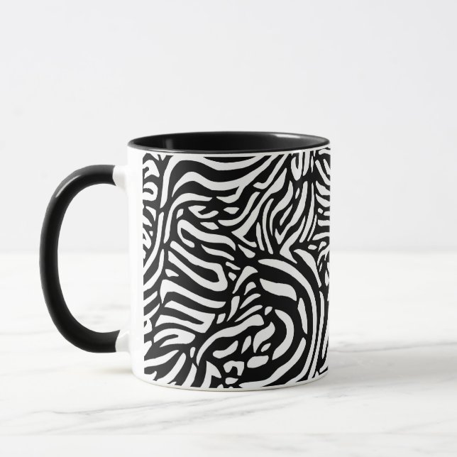 Schwarz-Weiß-Zebrastreifen Tasse (Links)