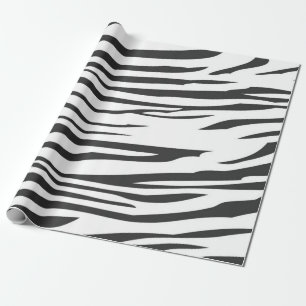 Schwarz-Weiß-Zebrastreifen - Tierdruck Geschenkpapier