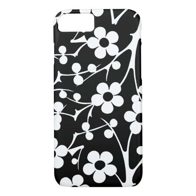 Schwarz-Weiß-Zeitblumen Case-Mate iPhone Hülle (Rückseite)