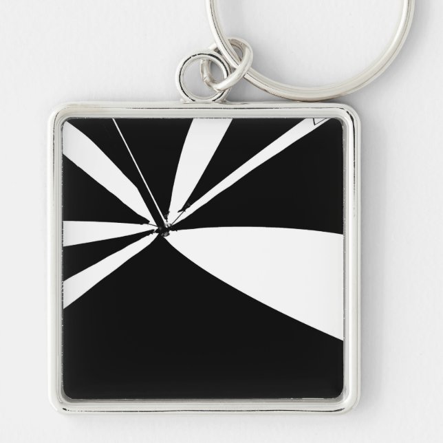 Schwarz-Weiß-Zelt Schlüsselanhänger (Vorne)