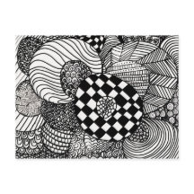 Schwarz-Weiß-Zen-Doodle Zeichnend