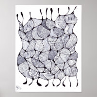 Schwarz-Weiß-Zia-Tangle-Poster