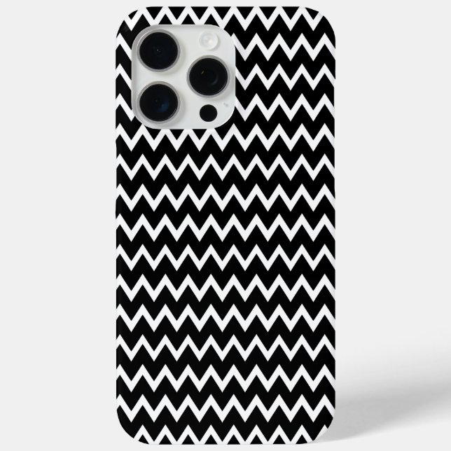 Schwarz-Weiß-Zickzack Case-Mate iPhone Hülle (Rückseite)