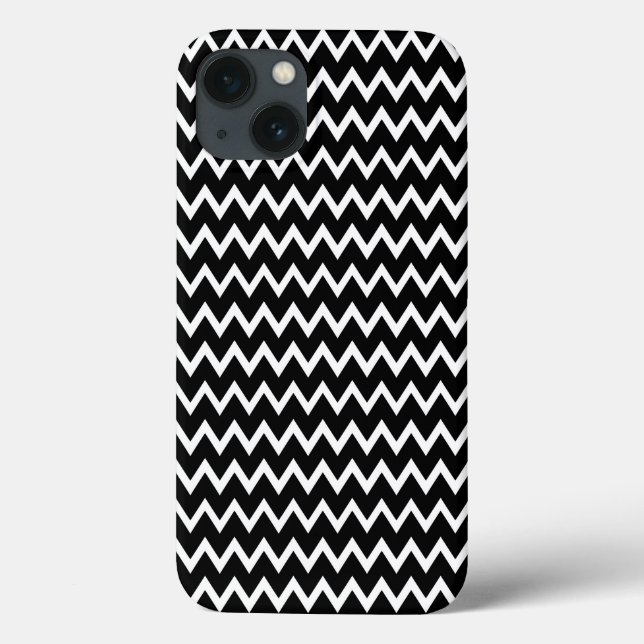 Schwarz-Weiß-Zickzack Case-Mate iPhone Hülle (Rückseite)