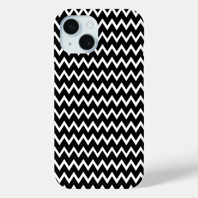 Schwarz-Weiß-Zickzack Case-Mate iPhone Hülle (Rückseite)
