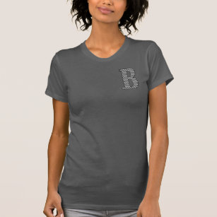 Schwarz-Weiß-Zickzack Letter-B-Monogramm T-Shirt