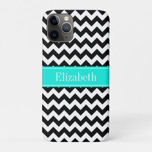 Schwarz-weiß Zickzack Zig Zag Brauch Aqua Name Mon Case-Mate iPhone Hülle