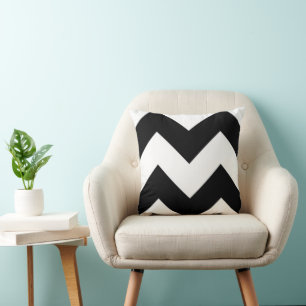 Schwarz/Weiß Zig Zag Kissen