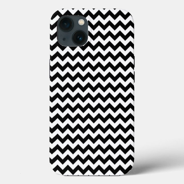 Schwarz-Weiß Zig Zag Zickzack Case-Mate iPhone Hülle (Rückseite)
