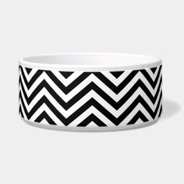 Schwarz-Weiß-ZigZag 1 Pet Bowl Napf