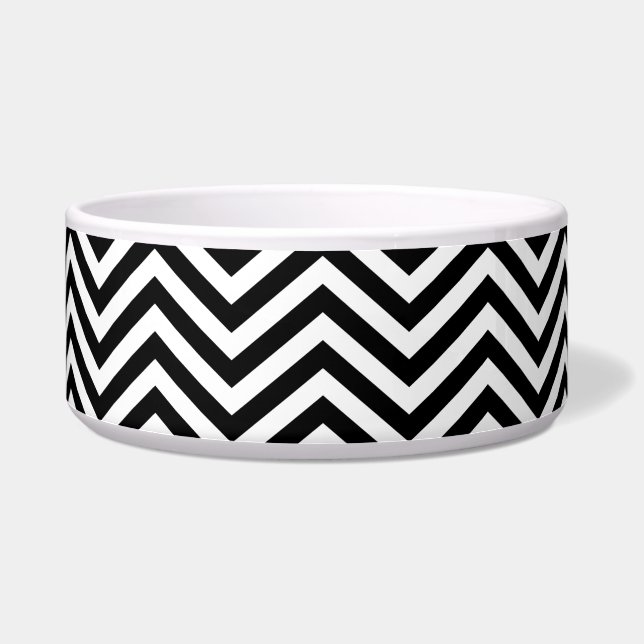 Schwarz-Weiß-ZigZag 1 Pet Bowl Napf (Links)