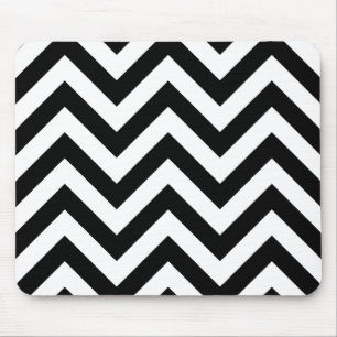 Schwarz-weiß Zigzag Chevrons Muster Mousepad