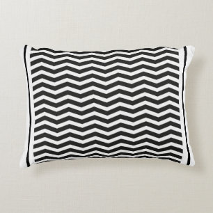 Schwarz-Weiß-Zigzag-Muster Dekokissen