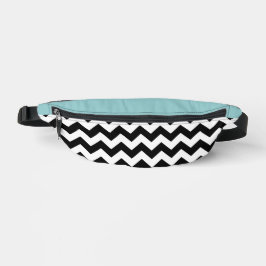 Schwarz-Weiß-Zigzag-Muster, Zickzack, blau Bauchtasche