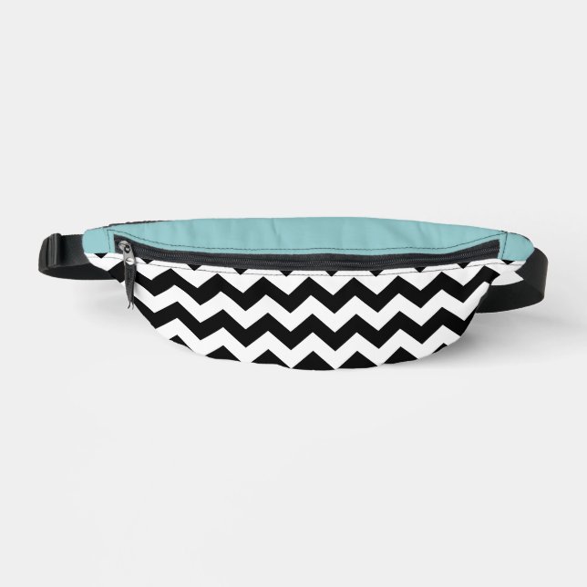 Schwarz-Weiß-Zigzag-Muster, Zickzack, blau Bauchtasche (Vorderseite)