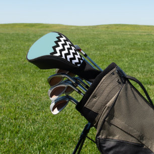 Schwarz-Weiß-Zigzag-Muster, Zickzack, blau Golf Headcover