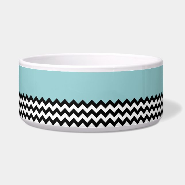 Schwarz-Weiß-Zigzag-Muster, Zickzack, blau Napf (Vorderseite)