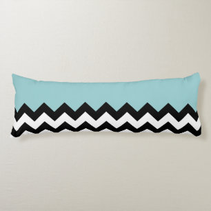 Schwarz-Weiß-Zigzag-Muster, Zickzack, blau Seitenschläferkissen