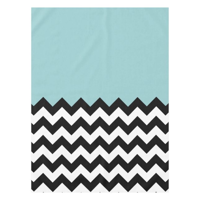 Schwarz-Weiß-Zigzag-Muster, Zickzack, blau Tischdecke (Vorderseite)